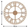Wallity Reloj de Pared Metálico Decorativo 2 Cobre Metal 48x48cm